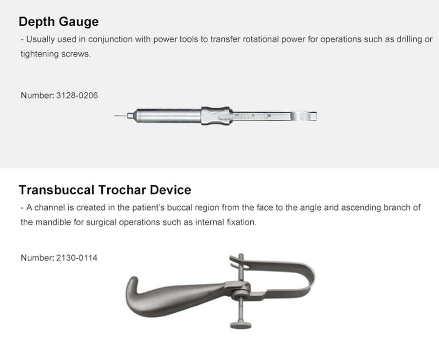 набор инструментов для челюстно-лицевых пластинок