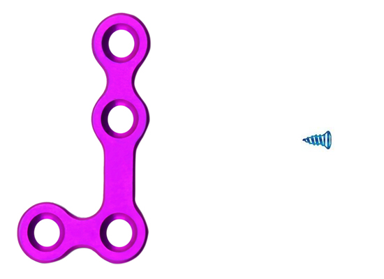 czmeditech-2-0mm-челюстно-лицевая-l-пластина-90 градусов-4-отверстия