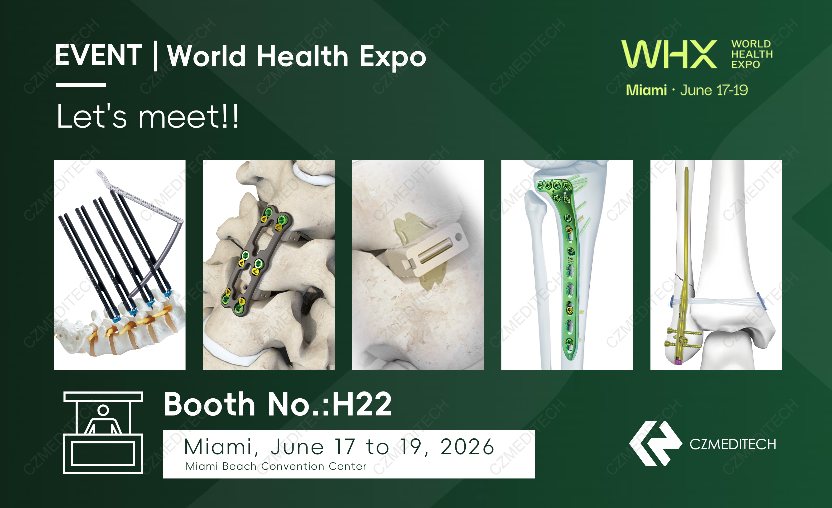 CZMEDITECH на WHX Miami 2026 | Ортопедические имплантаты и решения для позвоночника для глобальных дистрибьюторов